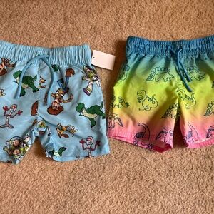Toy Story Light & Dinosaur Blue Kids Swim Shorts with Character Print